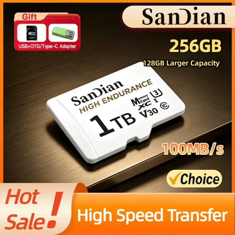 Original High Endurance Micro TF SD Card V30 C10 128GB 256GB For Security Camera Dash Cam Home Surveillance