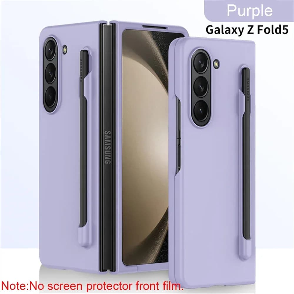 Custodia Skin Feel Slim per Samsung Galaxy Z Fold7 6 5 4 3 con supporto per slot per penna stilo pieghevole in plastica protezione antiurto copertura rigida