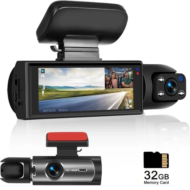 1080P Dual Lens Dash Camera Front and Rear Car Driving Recorder with Night Vision G Sensor 316 Inch IPS Display