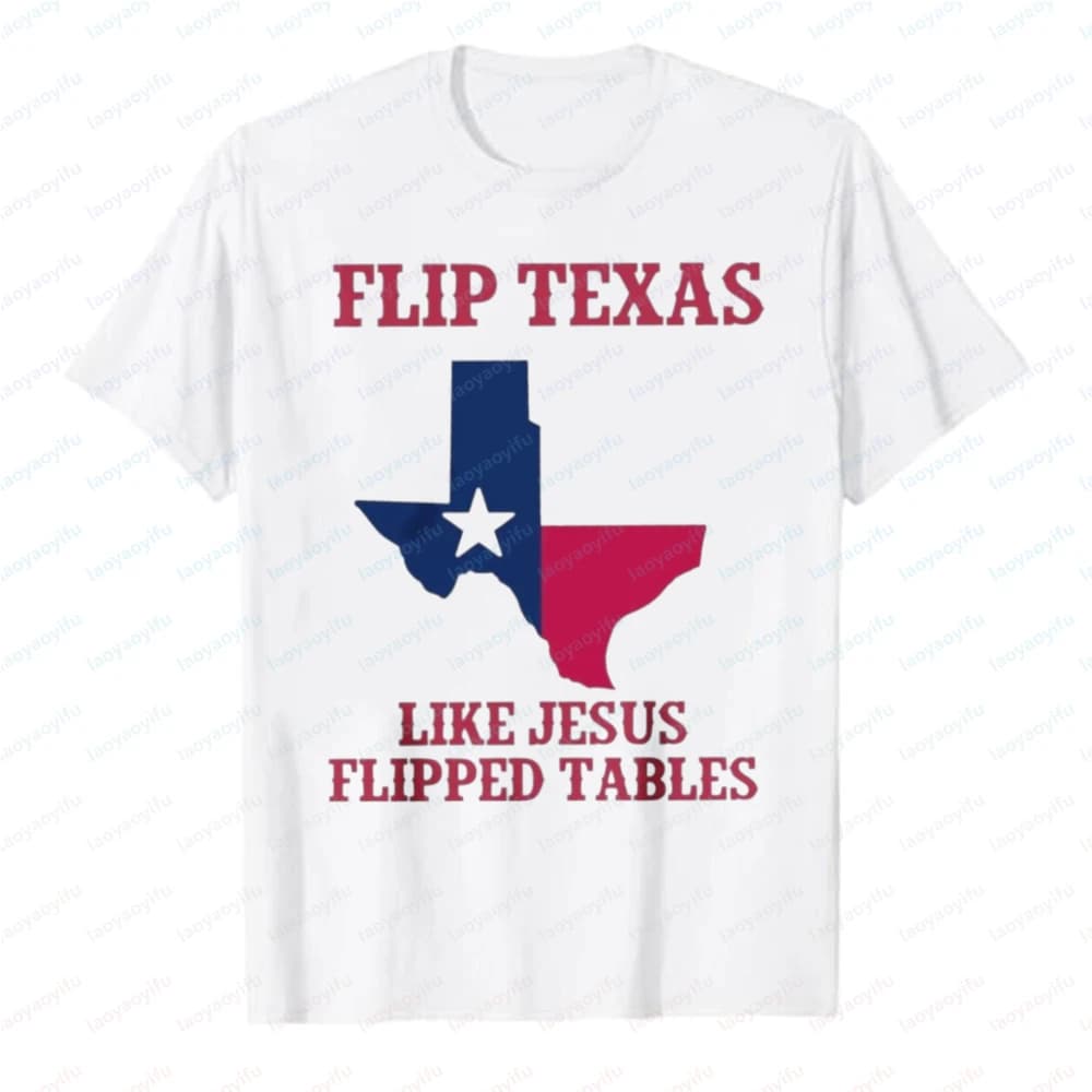 Maglietta James Talarico Flip Texas Like Jesus Flipped Tables, T-shirt vintage con grafica Harajuku, maglietta estetica Y2k per donna