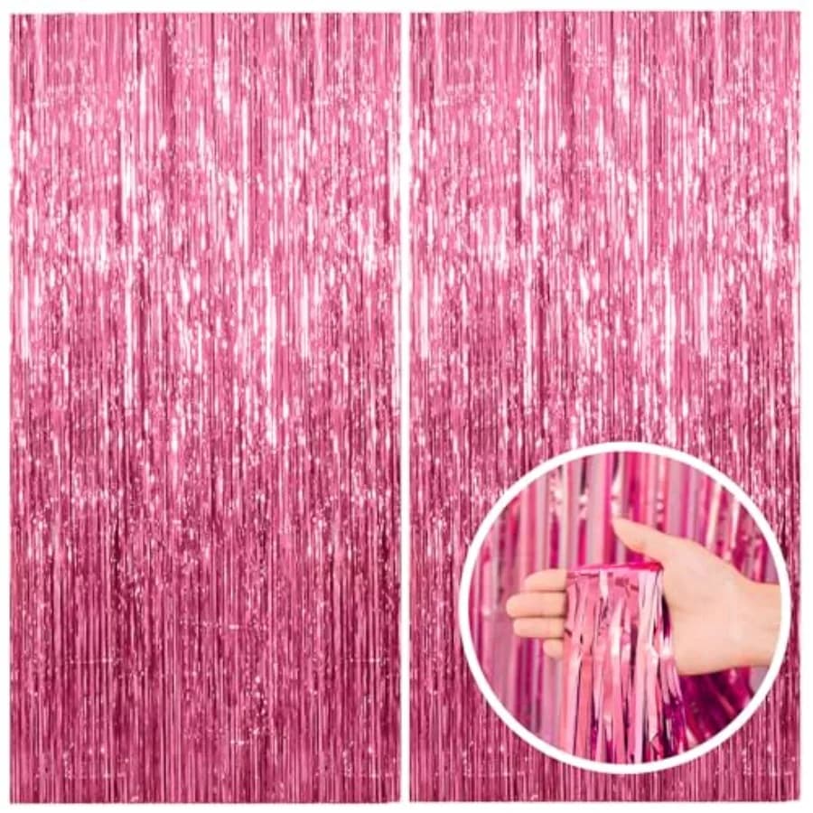 2 Pack Backdrop Party Decorations Tinsel Curtain Party Backdrop Foil Fringe Birthday Decorations Po Booth Streamer Backdrop The
