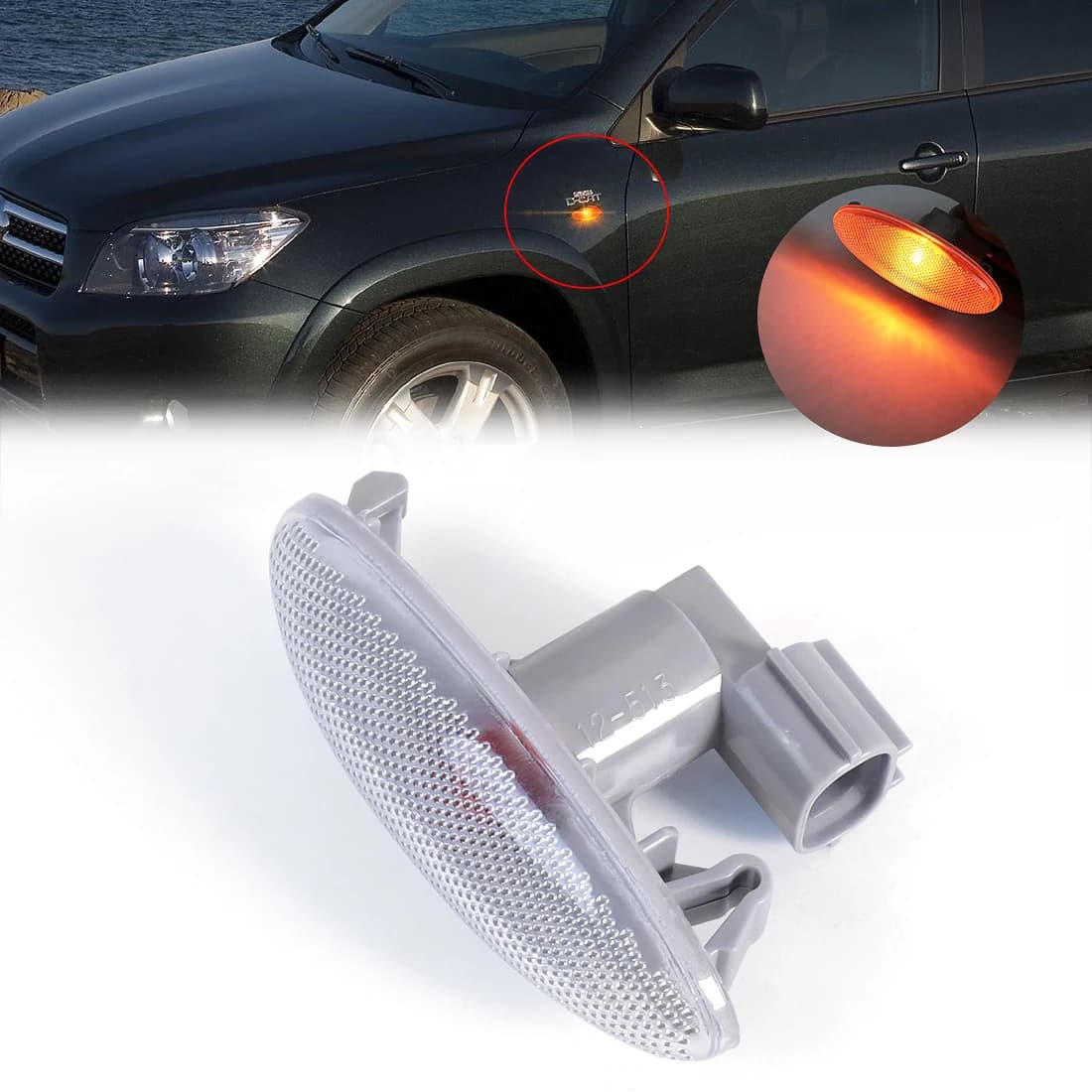 Auto Paraurti Anteriore Parafango Indicatore Laterale Per Toyota Corolla Auris Yaris RAV4 2006 2007 2008 2009 2010 2011 Ambra Indicatore di Direzione lampada 12V