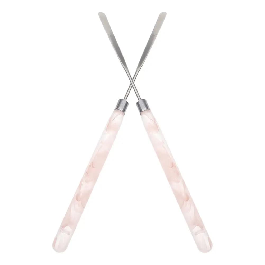 2 Spatole in Metallo per Trucco, Strumento per Miscelare Fondotinta e Creme, Applicatore Efficiente per Salone di Bellezza