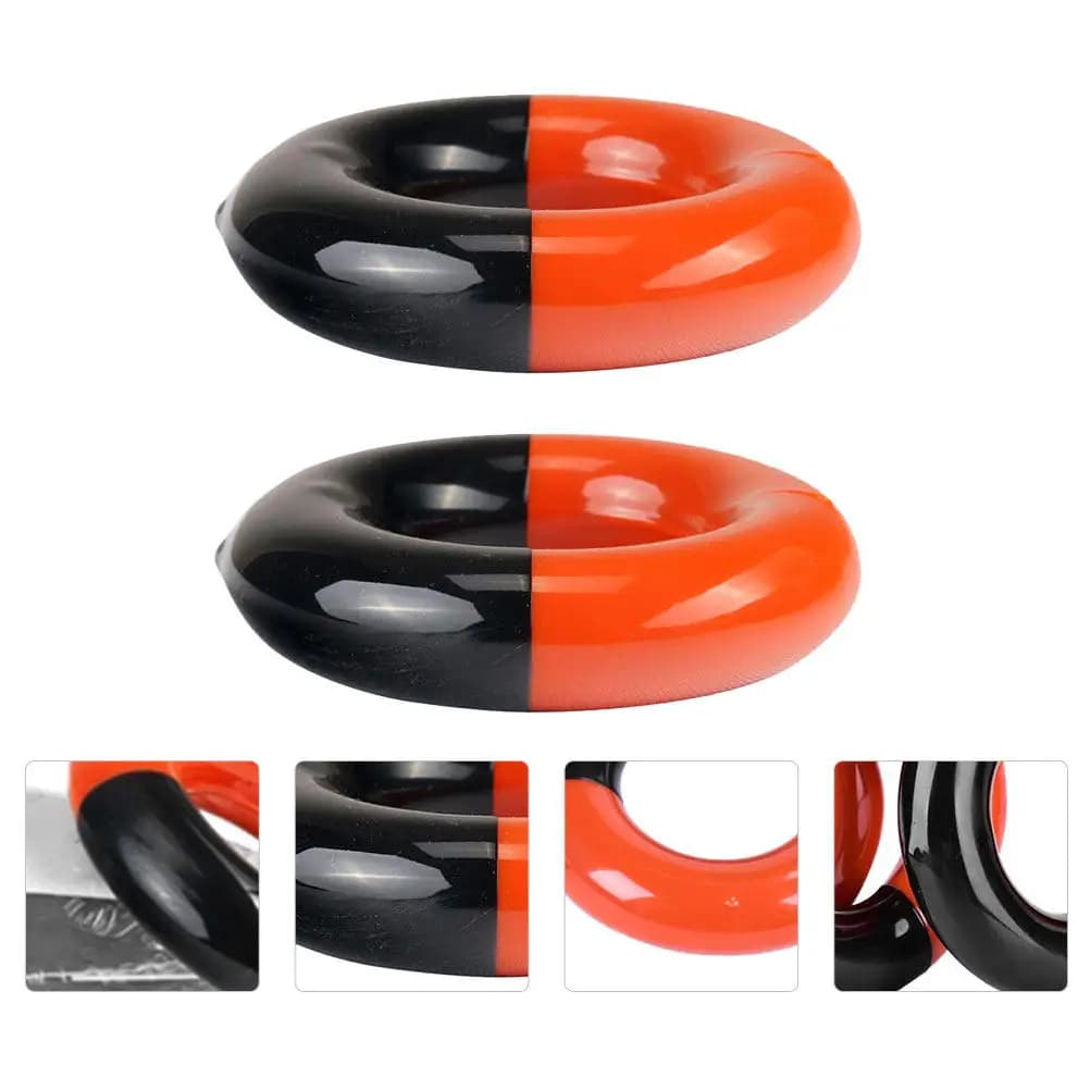 2Pcs Deluxe Golf Club Weighted Swing Ring Training Aid for Warm Up Muscle Building Strength Control Distance Improvement Rubber
