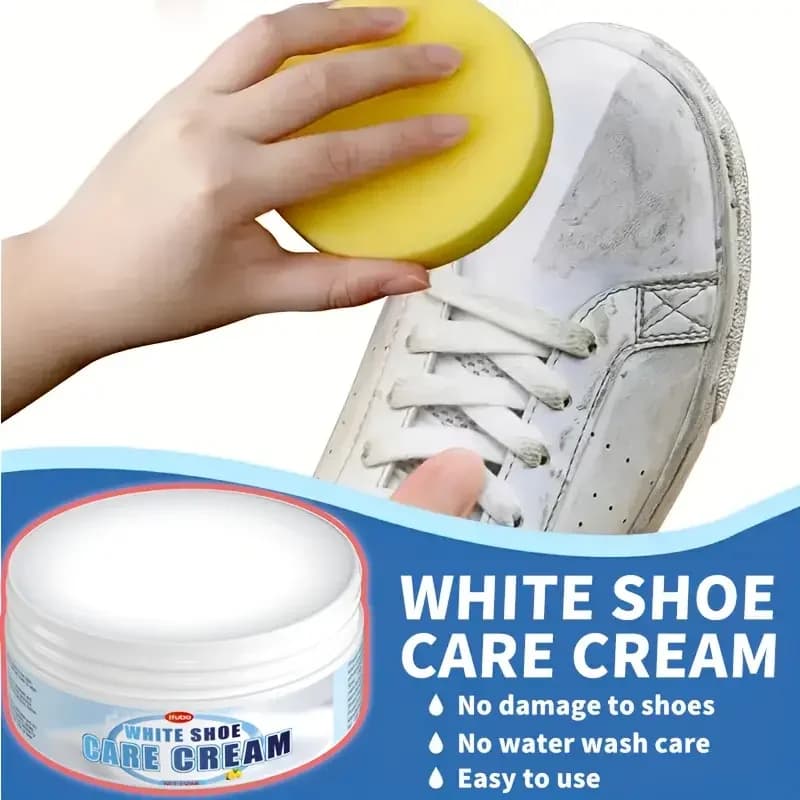 Quick and effective shoe care product for all colors of sneakers,boots,and canvas shoes—with a built-in sponge for yellow remove