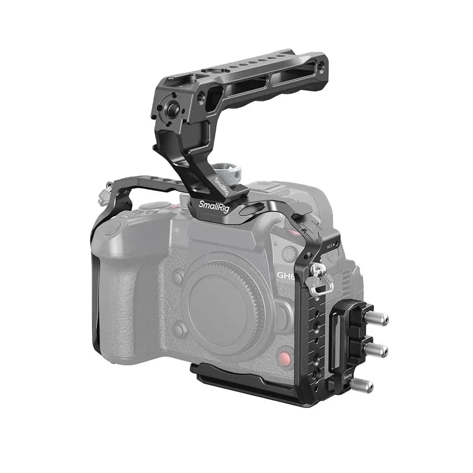 4825 HawkLock camera kit Quick release cage for LUMIX GH7/GH6 with upper handle USB-C cable clamp