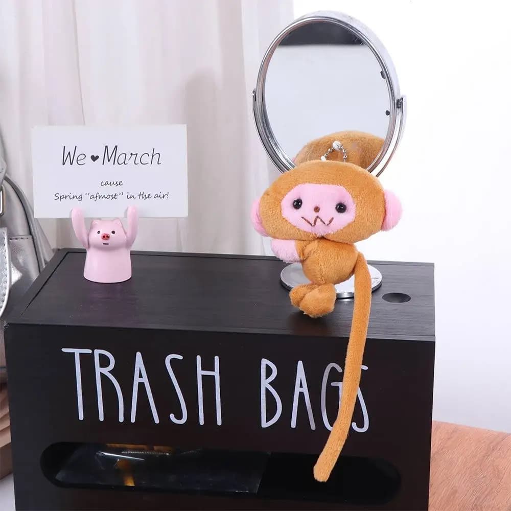 Portachiavi Scimmia a Coda Lunga per Zaini Scolastici, Ciondolo Scimmia in Peluche, Ciondolo Scimmia Cartone Animato in Cotone PP per Bambini