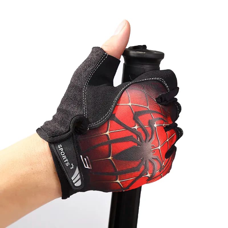 Marvel Men's Gloves half finger Spiderman Captain America for cycling, fitness, gym, outdoor sports and cycling