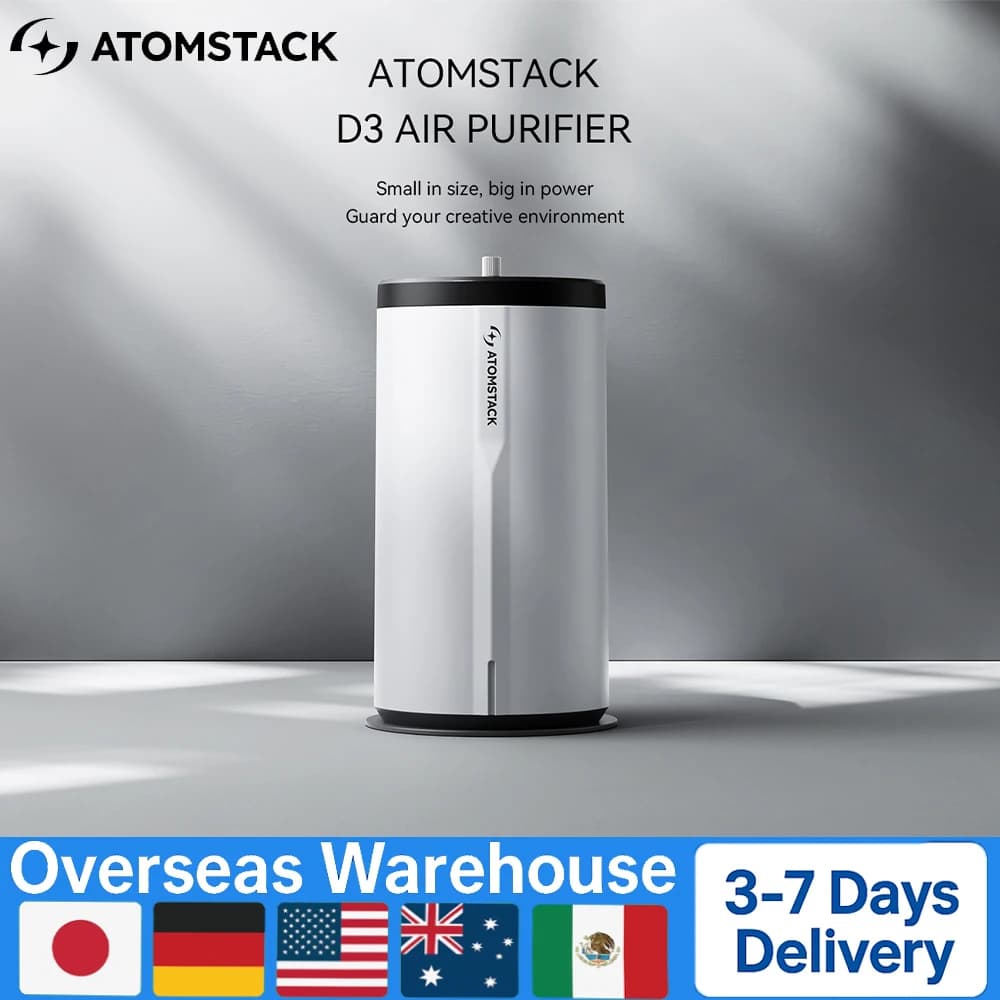 AtomStack D3 Laser Engraving Air Purifier 5-Layer 99.9% PM2.5/PM10 3500RPM for A12/A24/A48/P1 Home Office