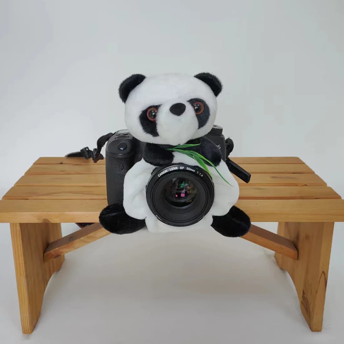 Stereoscopico Panda Camera Companion neonato fotografia Prop Kint Animal Camera Lens Buddy Baby Photography Accessories
