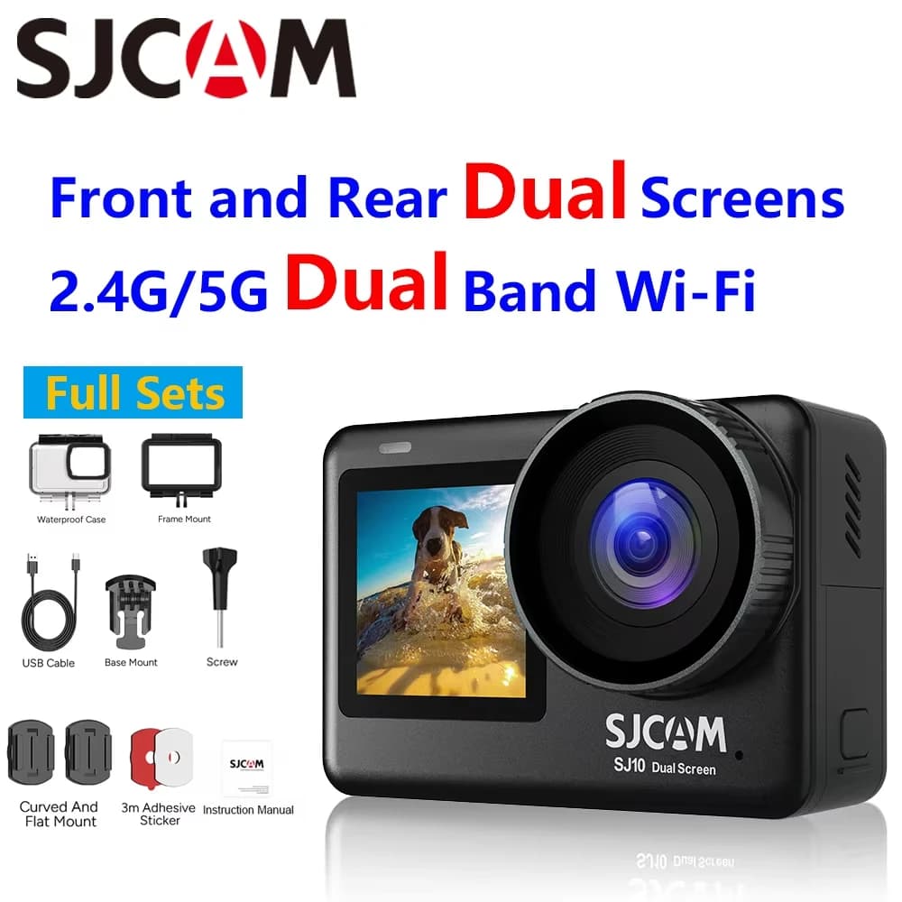 SJCAM SJ10 Pro Motion Camera Supersmooth 4K 60FPS Double Screen 5G/2.4G Wifi Preregistration Support Anti-Shake Live Vlog Cam