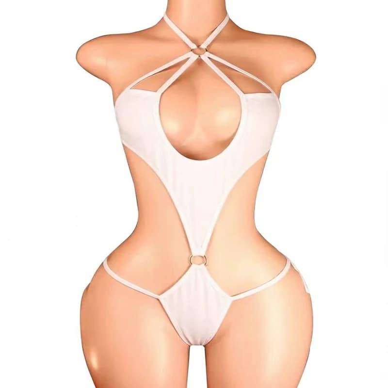 Lady Night Bra & Brief Sets Erotic Lingerie Set Halter Thin Bra Set Sexy Satin Bras And Thongs Sexy Underwear Porno Bodysuiti