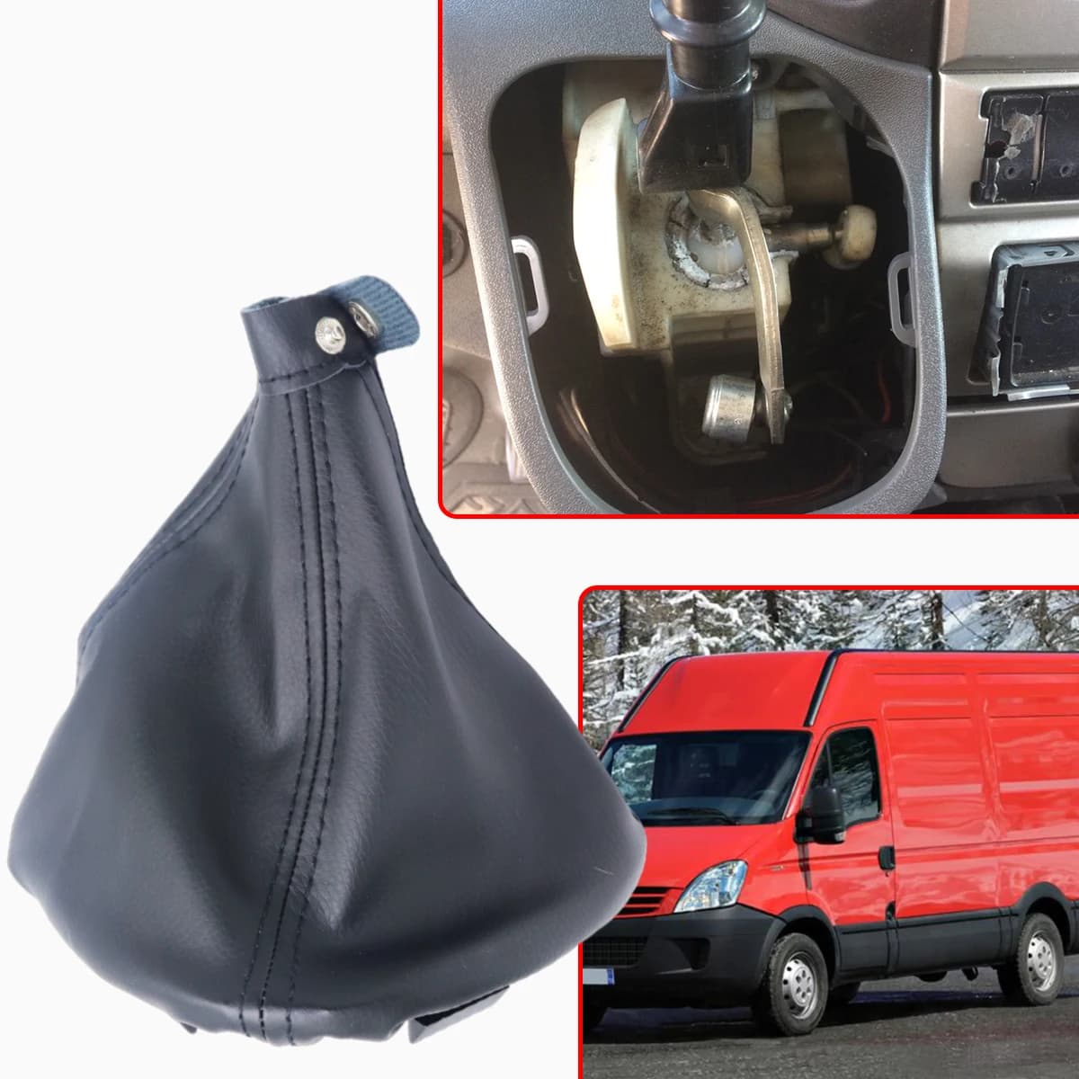 For Iveco Daily 4th Gen 2006 - 2011 Upgraded Leather Gear Gaiter Dustproof Shifter Cover 5/6 Speed Stick Lever Shift Knob Boot