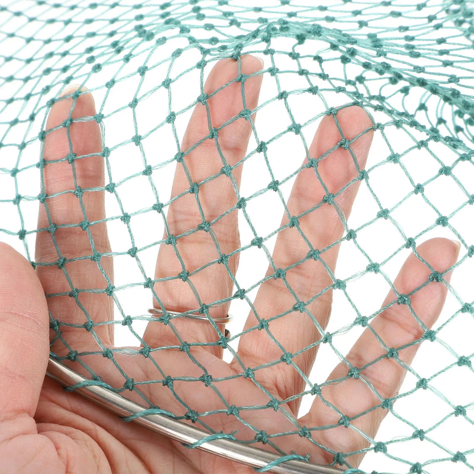 Fishing Landing Net Head 30cm Stainless Steel Frame Nylon Mesh Mold Resistant Easy Clean Fishing Gear
