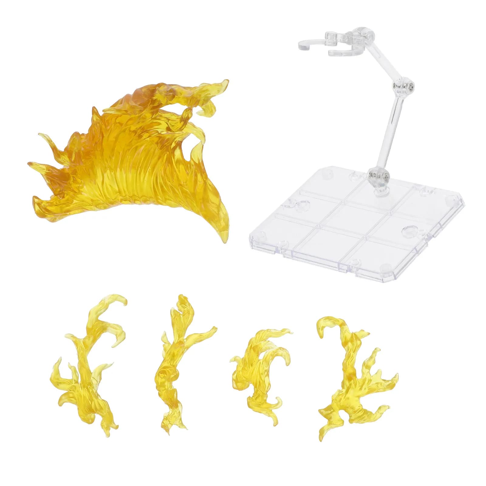1Set Flame Effect Action Figure Stand Clear Plastic Holder Flexible DIY Assembly Display Rack for Figure Display Organizing