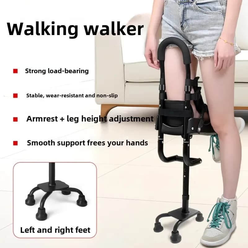 Tutore di supporto per frattura della caviglia Stampelle per gambe focalizzate per disabili Camminatori riabilitari antiscivolo regolabili per recupero stabile