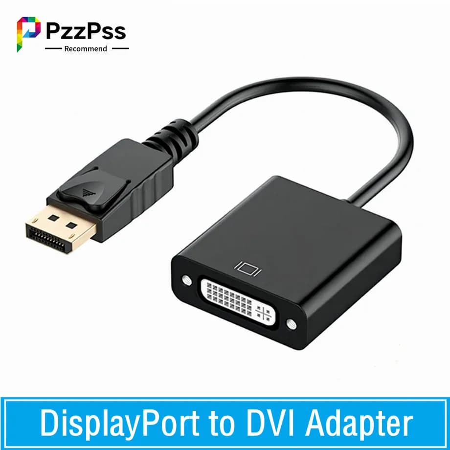 DisplayPort to DVI Cable Adapter Display Port DP to DVI Converter HD 1080p Male to Female For PC Laptop HDTV Monitor Projector