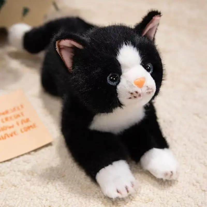 Simulazione da 32 cm nuova bambola di gatto incline peluche ripiene cartone animato anime simpatico cuscino per regalo di compleanno per bambini bambola divertente