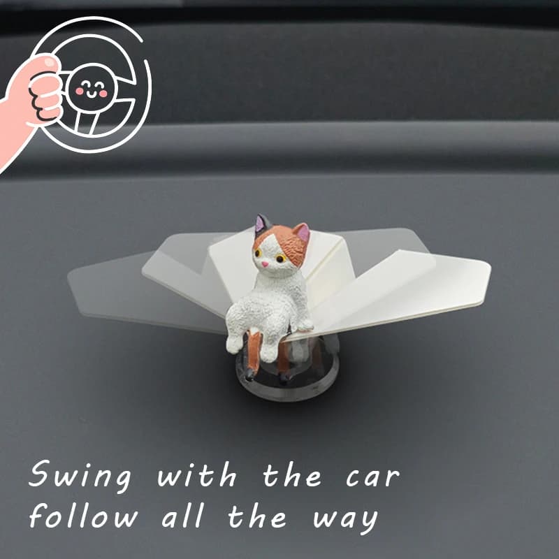 Car decoration in rotating paper airplane - Oscillating dashboard ornament contains dolls and diffuser Funny deodorant for car perfumed for vehicle