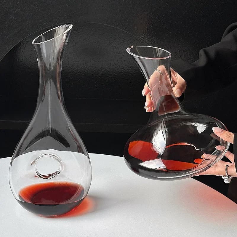 Decanter per Vino in Cristallo Stile Europeo con Manico, Lussuoso Decanter a Forma di Cigno per Vino Rosso, Uso Domestico