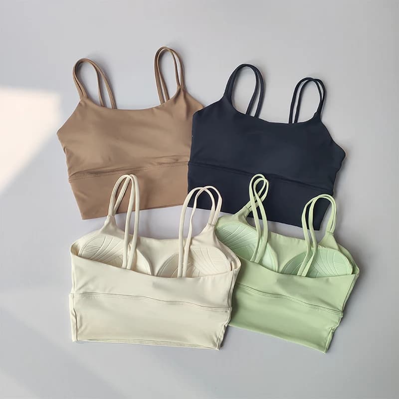 Sport bra integrated with bra straps, bra style vests women's cushioning beauty vests, yoga suit for pilates racing