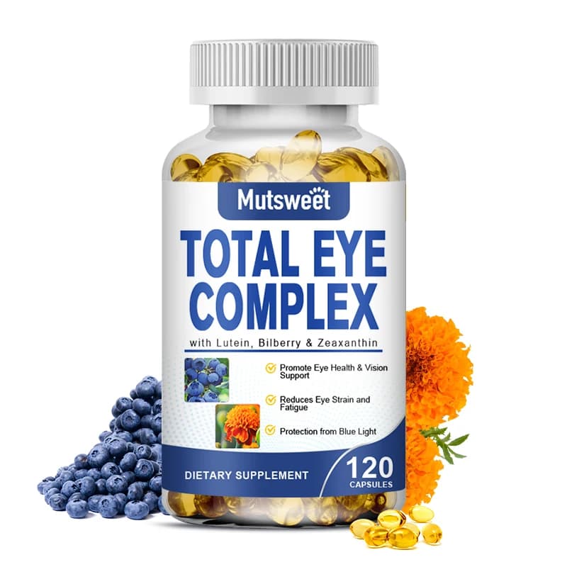 MUTSWEET Lutein Capsules with Zeaxanthin Blueberry Eyes Vision Cardiovascular Health Stress Lift Vitamin Food Supplement