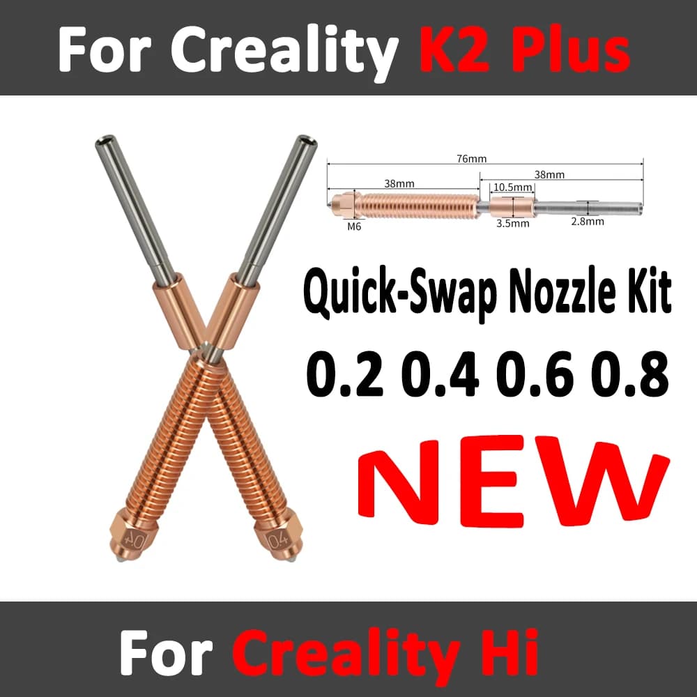 Nuovo ugello Per Creality K2 Plus/K2 Hi Kit ugelli Quick-Swap Design interamente in metallo Per Creality K2 Plus Accessori per stampante 3D