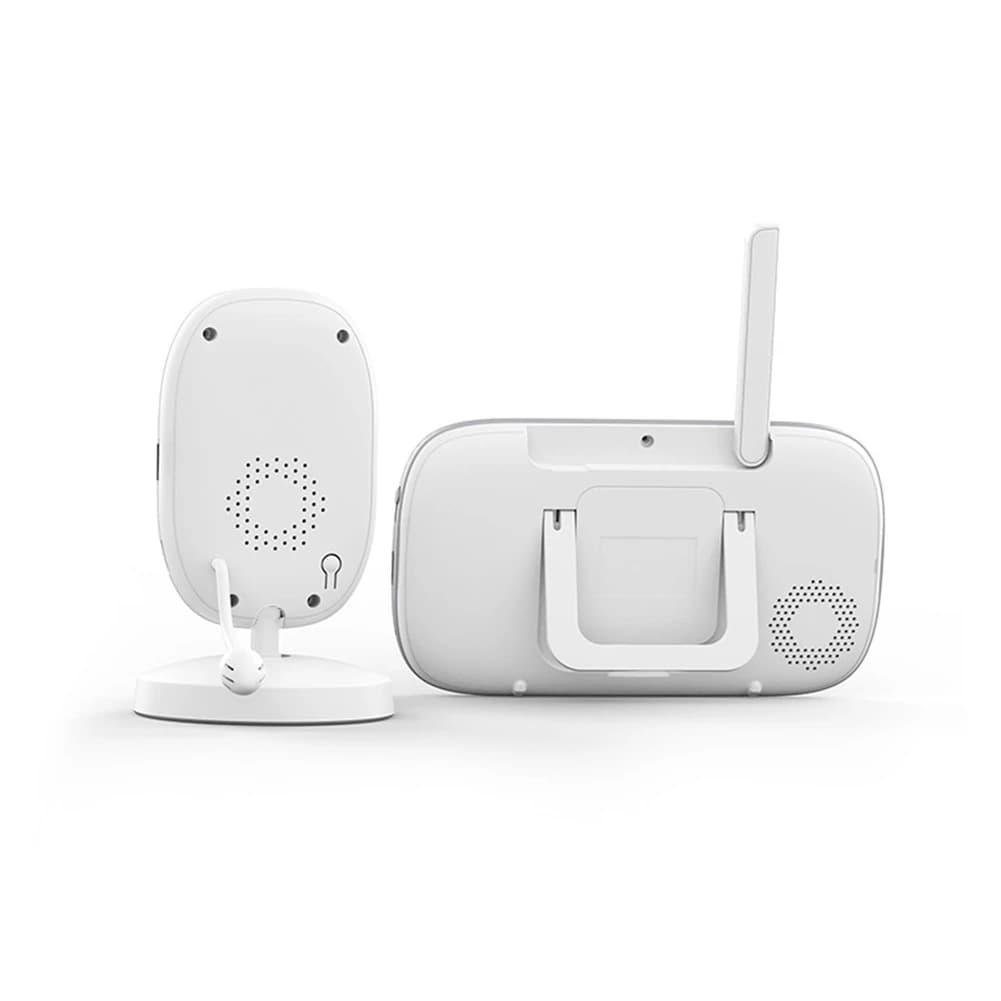 HOTA43T Videomonitor per bambini, dispositivo per la cura del bambino, monitor con fotocamera per bambini con schermo IPS da 3,5 pollici, allarme per l'allattamento con ninna nanna, presa europea, facile da usare
