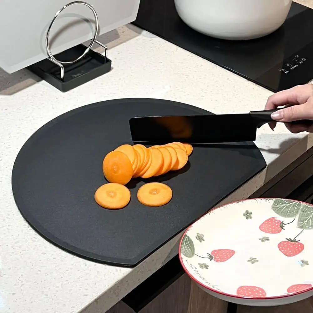 Food-Grade Double-Sided Chopping Board Bendable Non-Slip Mildew-Proof Cutting Mat Anti-Corrosion for Kitchen Fruit Veggie Prep