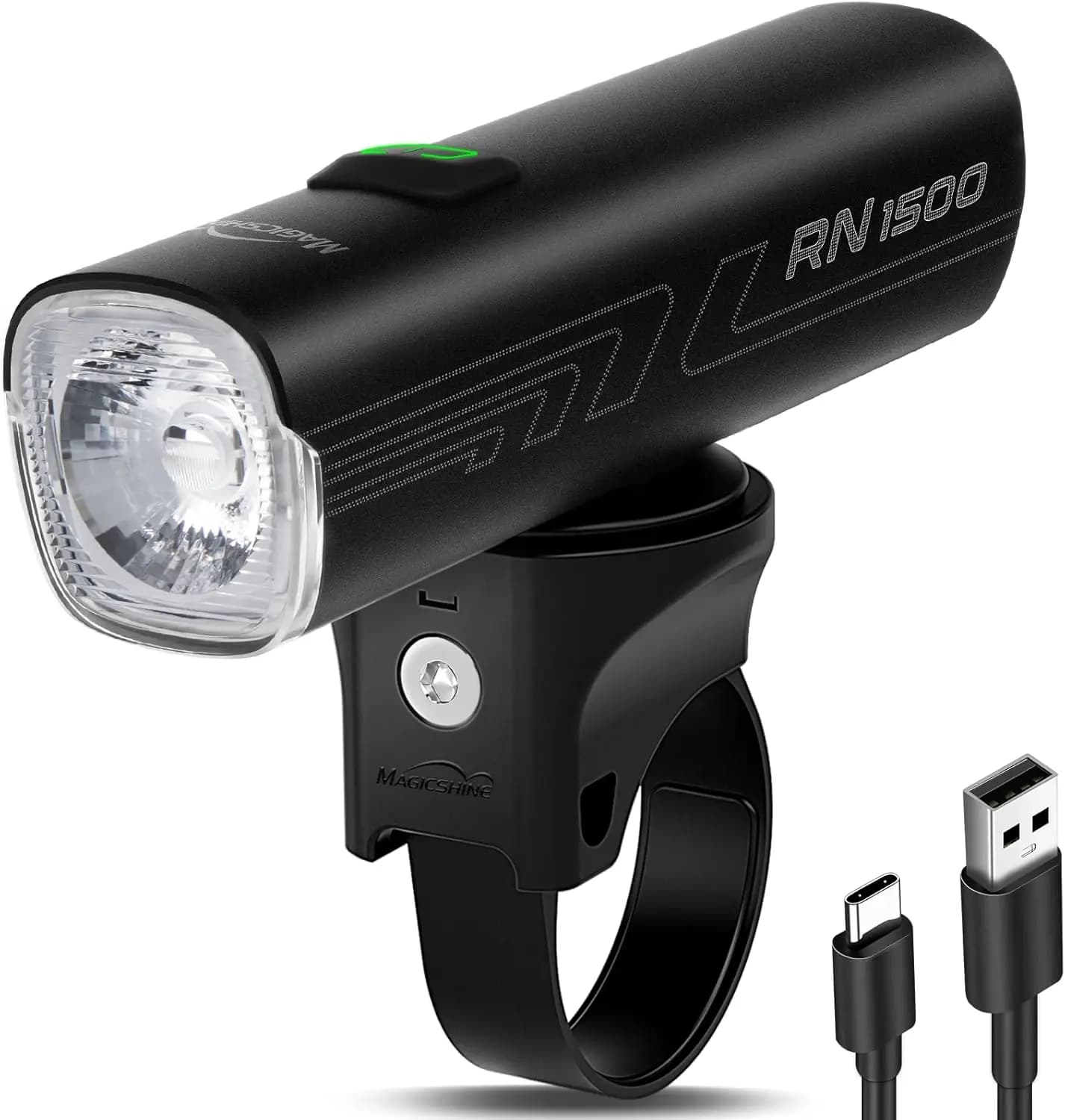 RN1500 V2.0 1500 lumen smart bike light, USB-C IPX7 rechargeable front light for cycling