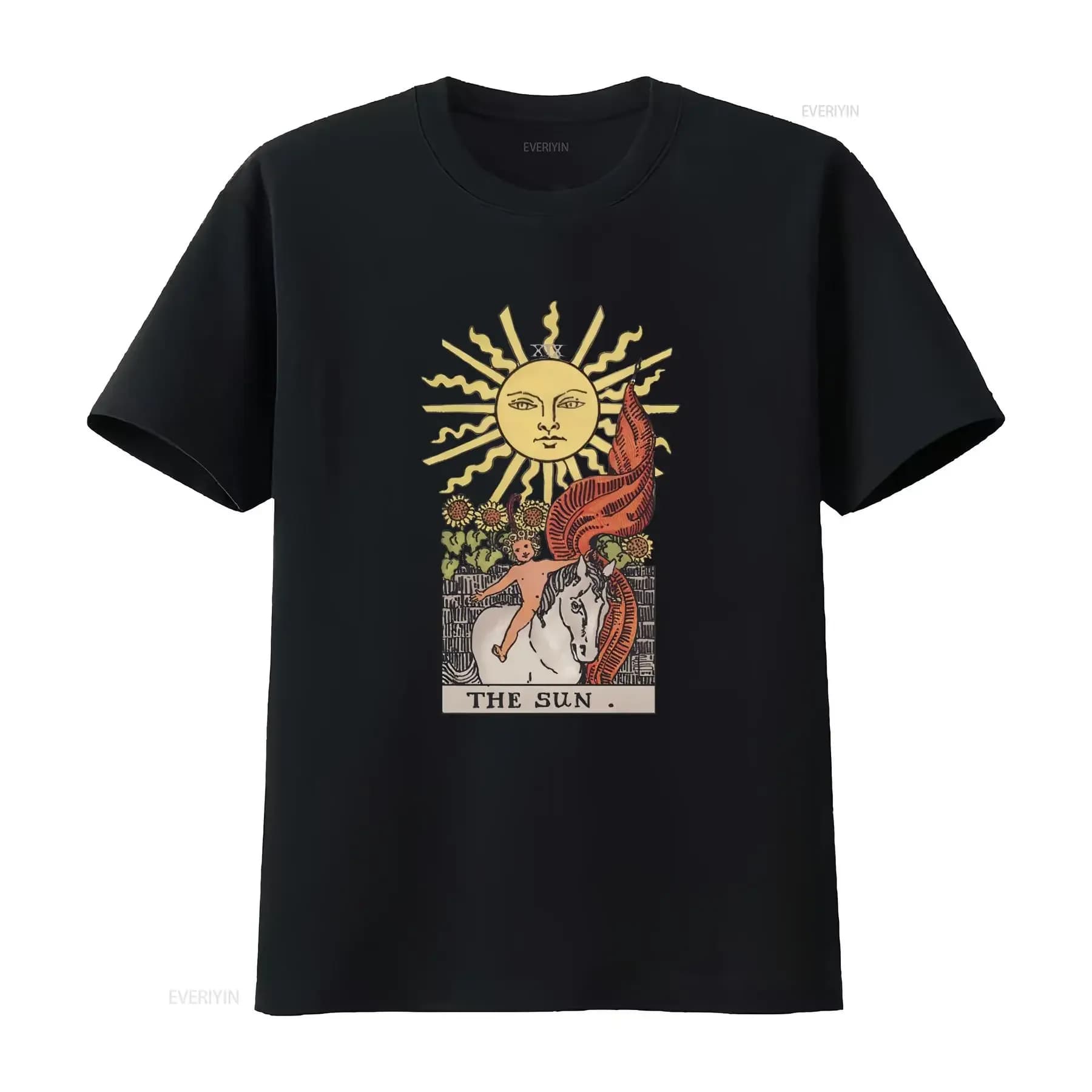 The Sun Tarot Card T Shirt Occult Clothing AlT Gothic Witchy Jersey vintage Washed Stylish Comfortable fashion designer clothes
