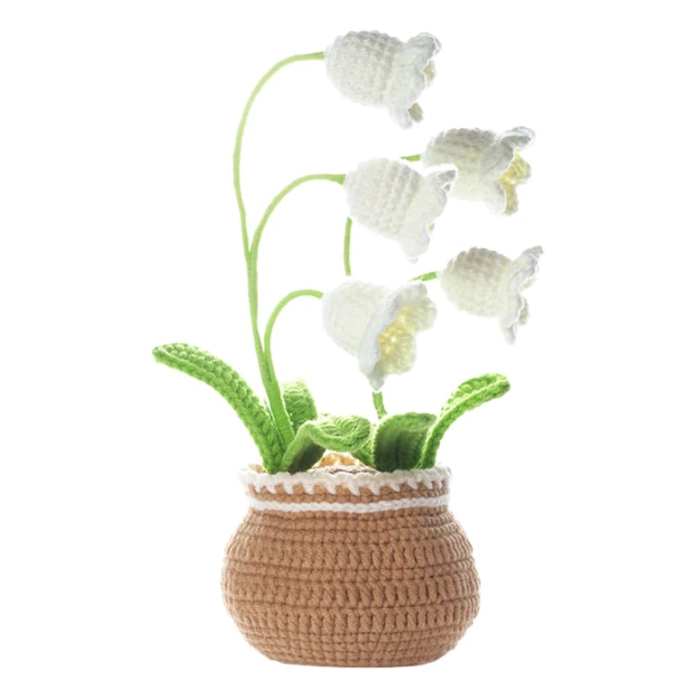 Kit per Fiori Lavorati a Maglia Fatti a Mano con Video Tutorial, Kit per Fiori in Vaso all'Uncinetto, Kit per Cucito Floreale, Forniture Fai-da-Te per Lavori a Maglia