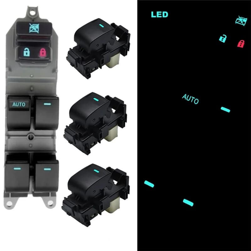 Interruttore a finestra singola illuminato a LED per Toyota RAV4 RAV 4 Camry Corolla Yaris Cruiser Vios retroilluminazione guida sinistra