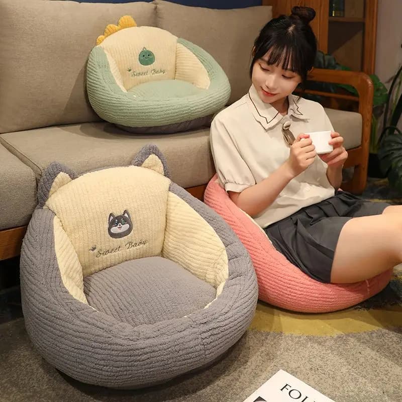 Thickened Zen Meditation Floor Cushion Tatami Style Bedroom Home Balcony Window Pad Soft Plush Material Cartoon Pat...