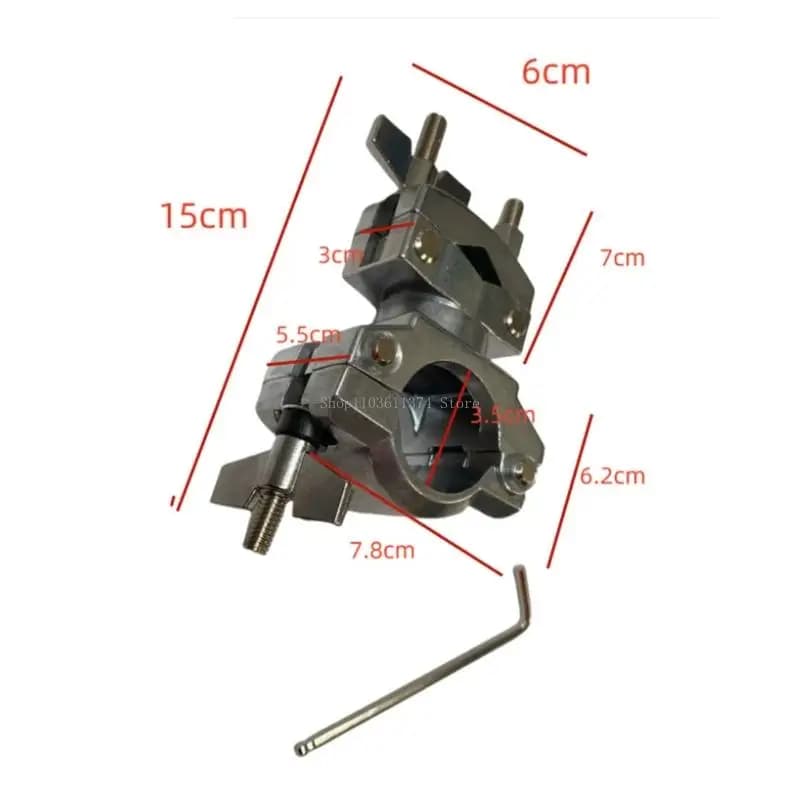 Accessorio hardware per tamburo imbottito in gomma antiscivolo con morsetto per piatti simmetrico a forma U