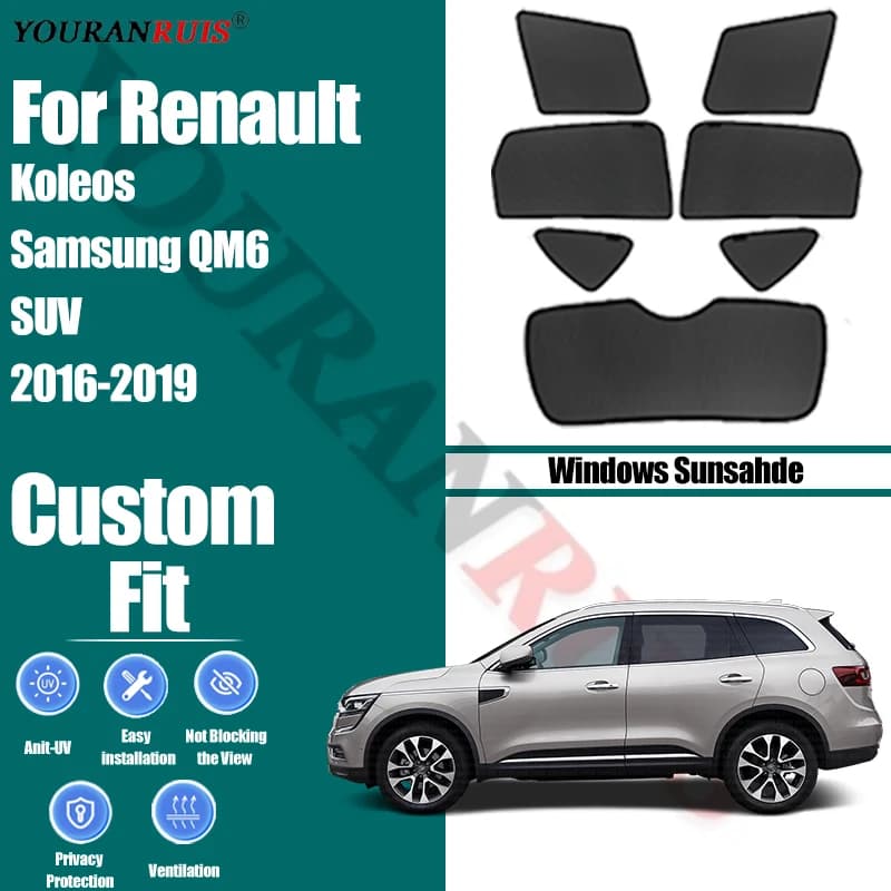 Per Renault Koleos Samsung QM6 2016-2019 Finestre magnetiche per auto Parabrezza anteriore Parasole Visiera per auto Tende di protezione solare