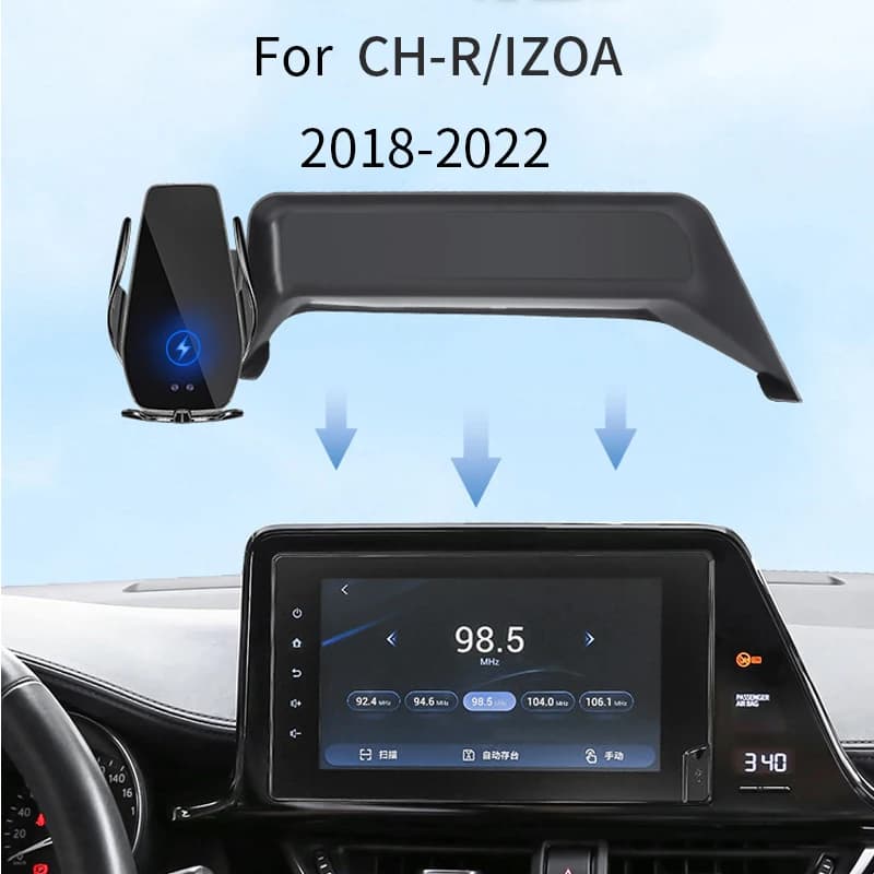Supporto per telefono da auto per Toyota CH-R IZOA Coupe-High Rider 2018-2022 accessori per rack di ricarica wireless per la navigazione dello schermo
