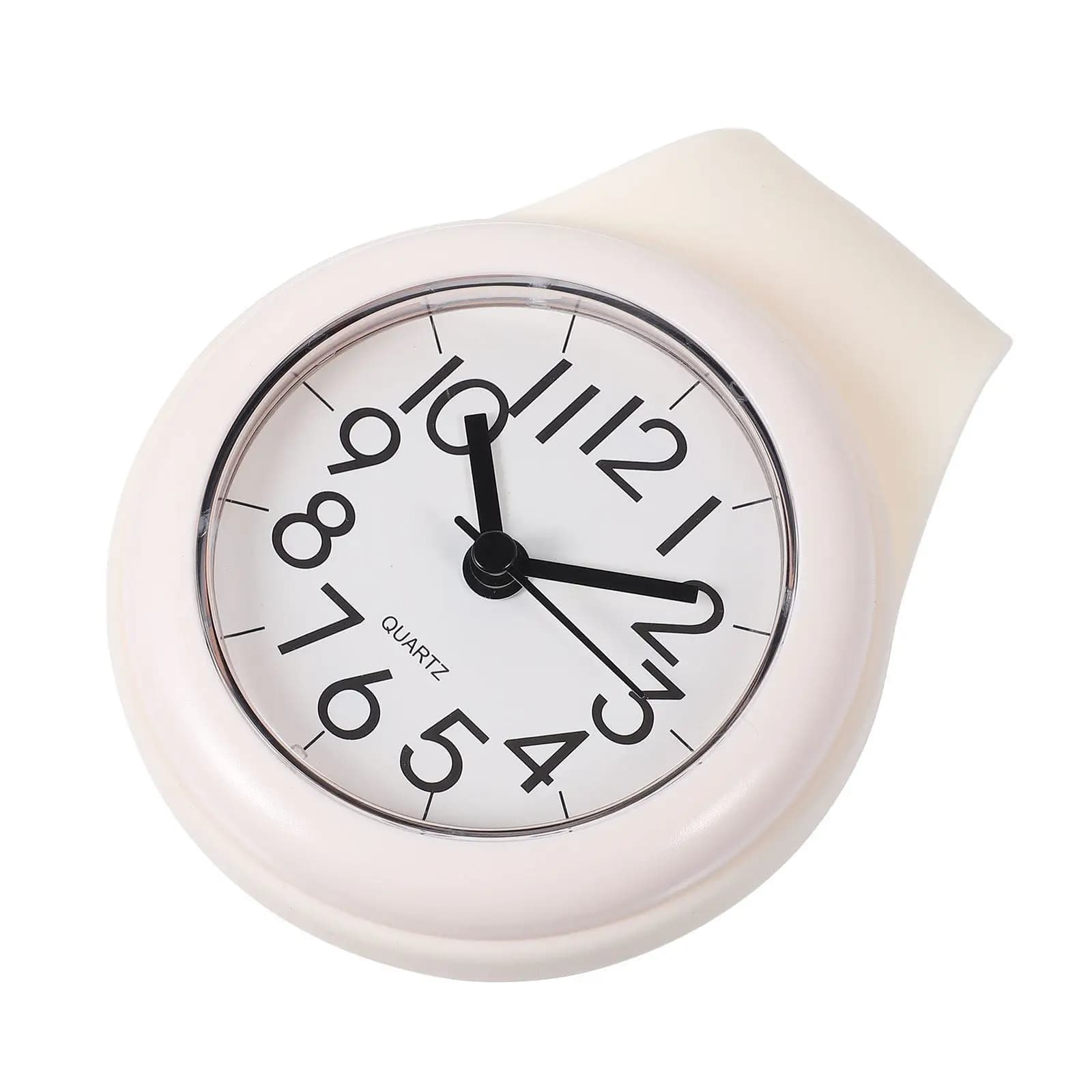Orologio da parete impermeabile da 1 pezzo, orologio da appendere silenzioso per bagno con gancio a ventosa, numeri moderni per doccia e cucina