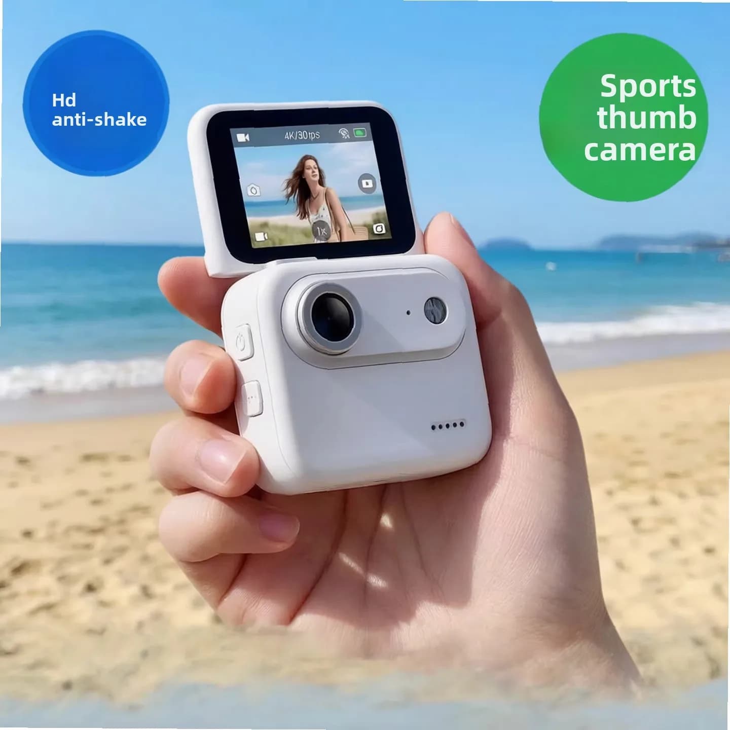 Videocamera Sportiva 4K HD Anti-Shake, Action Cam con Supporto per Petto per Moto e Vlogging