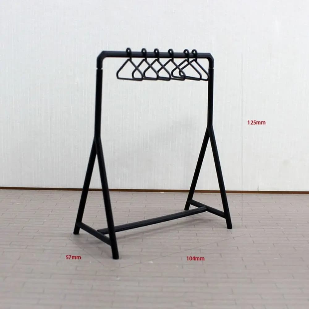 Appendiabiti in Scala 1/12, Organizzatore per Vestiti, Orecchini e Gioielli, Mini Appendiabiti in Plastica per Armadio di Casa delle Bambole