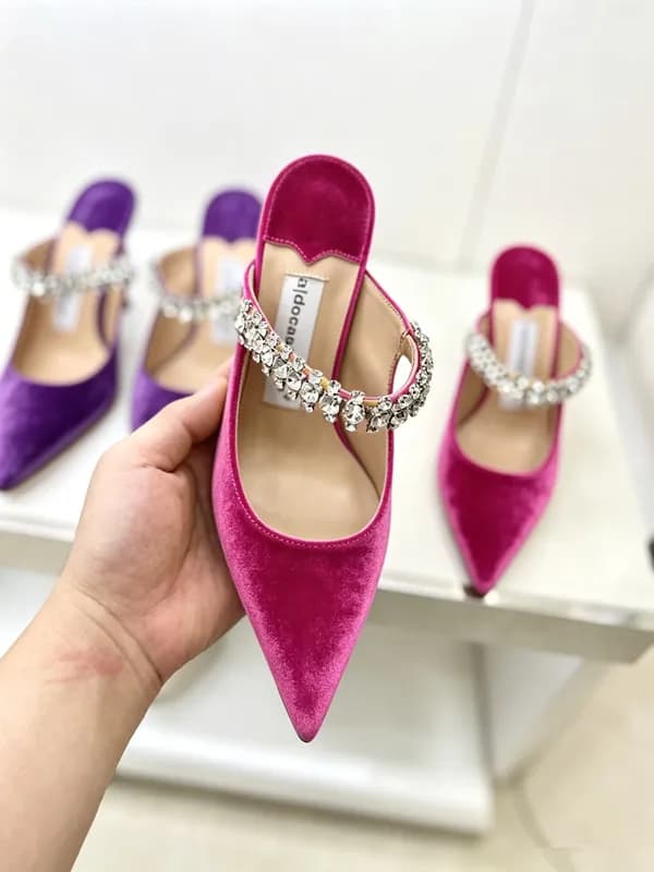 Nuove Scarpe Muller da Donna Europee e Americane 2026 con Diamanti, Tacco a Spillo a Punta, Misura Grande