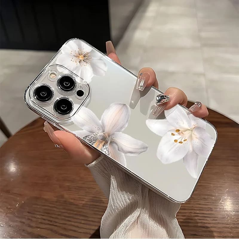 Tre squisite custodie per telefoni in Tpu trasparenti alla moda con motivo floreale bianco, adatte per iPhone 17 Air Pro Max iPhone 16 15 14 13 12 11 XS Xr X 7 8 12/13 Mini Plus Pro Max Se, perfette per compleanni/feste/famiglie/faioli/Amici/coppia