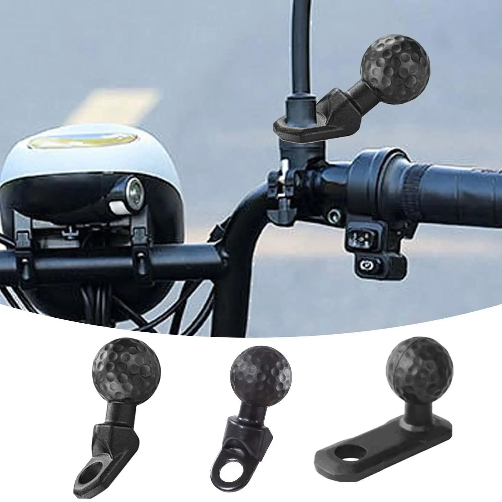 Adattatore con Testa Angolata e Base a Sfera, Supporto per Telefono da Moto in Lega Robusta con Assorbimento degli Urti, Accessori per Bicicletta