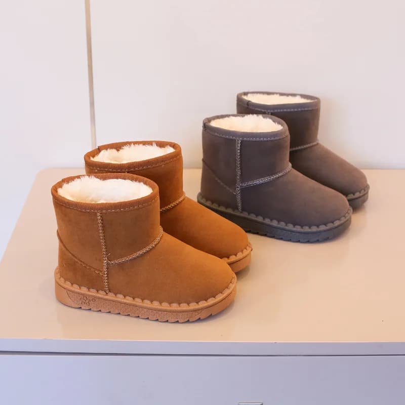 Stivali da neve per bambini per ragazzi e ragazze in inverno set di stivaletti scarpe in cotone scamosciato scarpe isolanti in peluche stivali da neve