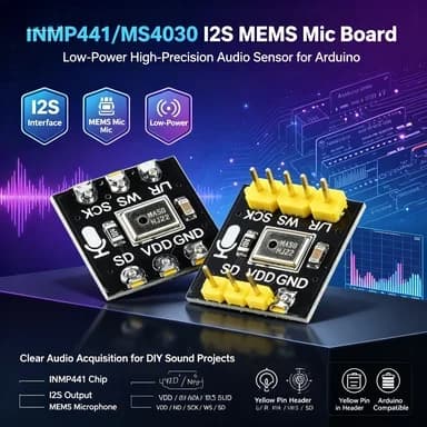 INMP441/MS4030 I2S MEMS Mic Board, Low-Power High-Precision for Arduino