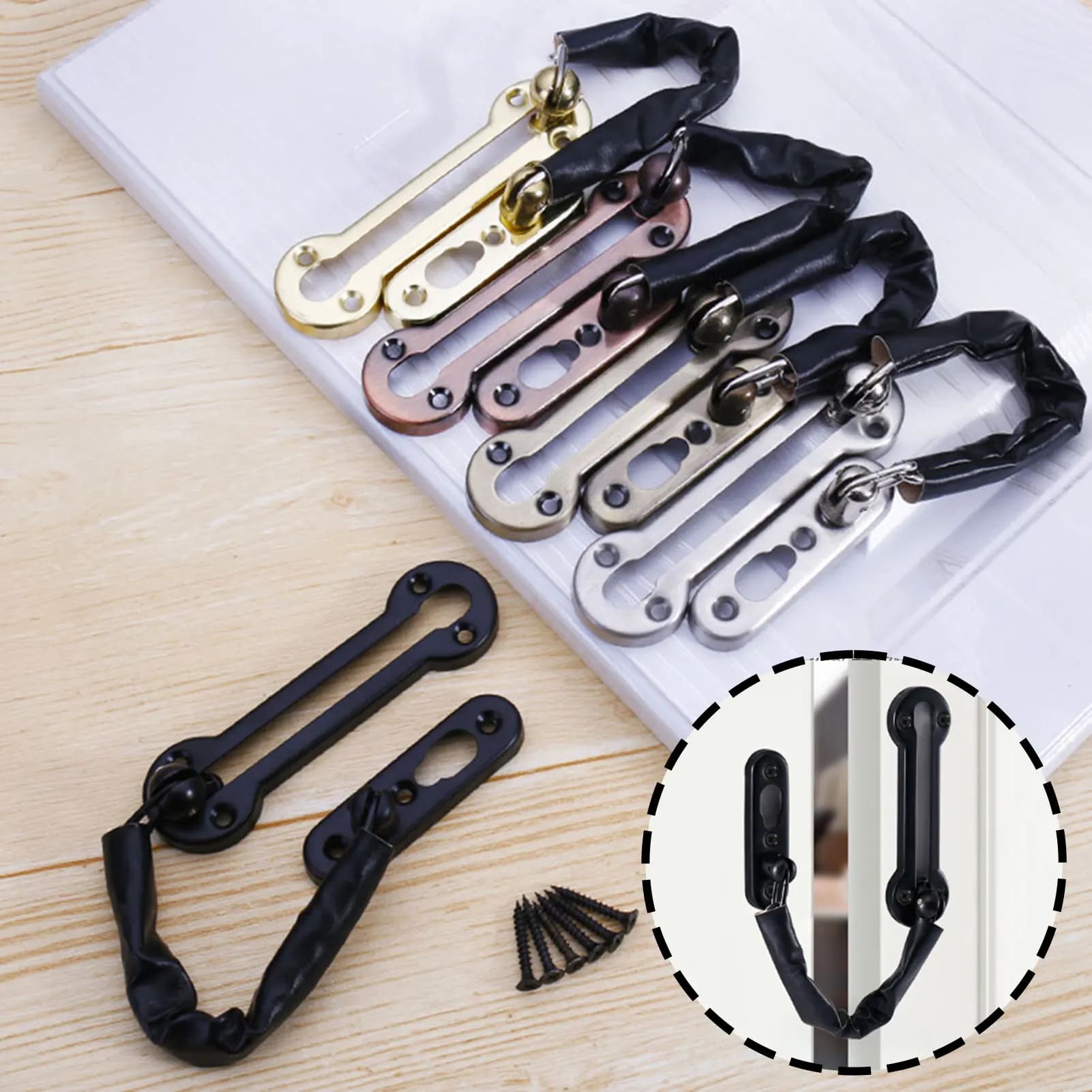 Anti-Theft Chain Door Lock Door-Bolt Stainless Steel Securitys Front Door Chain Enhanced Home Securitys Privacys Identification