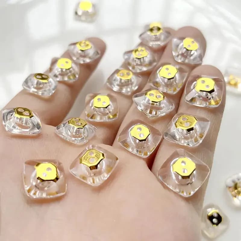 50 pezzi di strass di cristallo acrilico ad alta trasparenza quadrati 3D, adatti per abbigliamento, scarpe, borse, gioielli e decorazioni fai da te