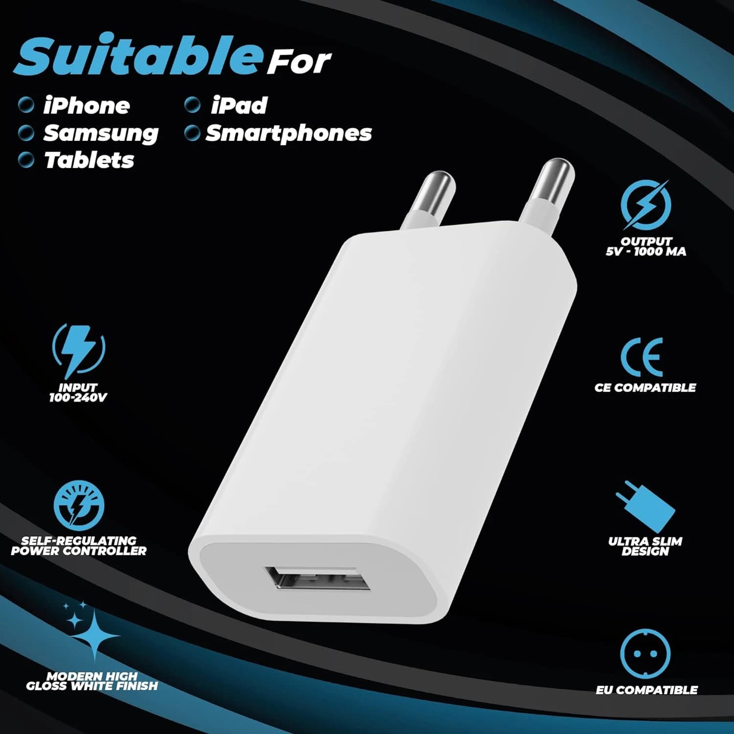 3 pz 5 V/1A Blocco di Ricarica USB Adattatore di Alimentazione Da Viaggio Caricatore Da Parete USB Spina UE Testa del Caricatore Del Telefono per il Telefono Mobile