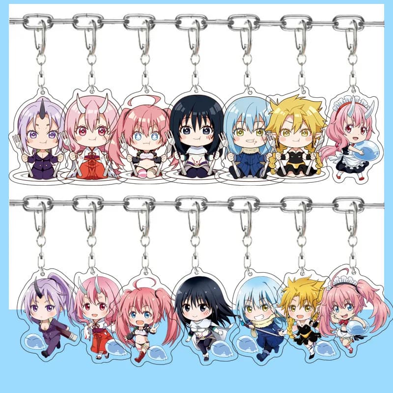 Portachiavi in acrilico per That Time I Got Reincarnated as a Slime - Versione Rimuru, Ranga, Shion, Shuna, Tempest - Ciondolo in acrilico per fan - Regali