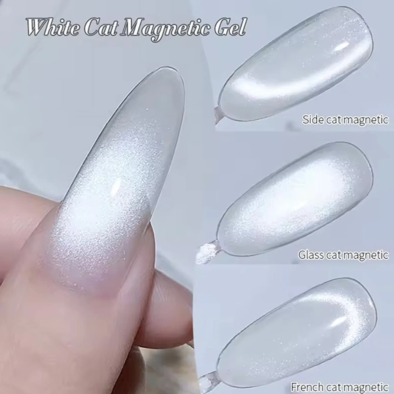 1 pz 12ML Smalto Gel per Unghie Bianco Trasparente Effetto Ghiaccio, Popolare, con Perle di Vetro, per Uso Professionale in Salone, Polimerizzazione UV